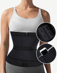 7-Bone Double Belt Latex Waist Trainer with Built-in Clips (Plus Size)